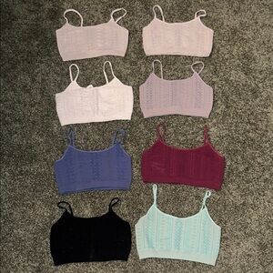 Full Tilt Bralette Bundle (8 pcs): Gray, White, Black, Blue, Teal, Maroon
